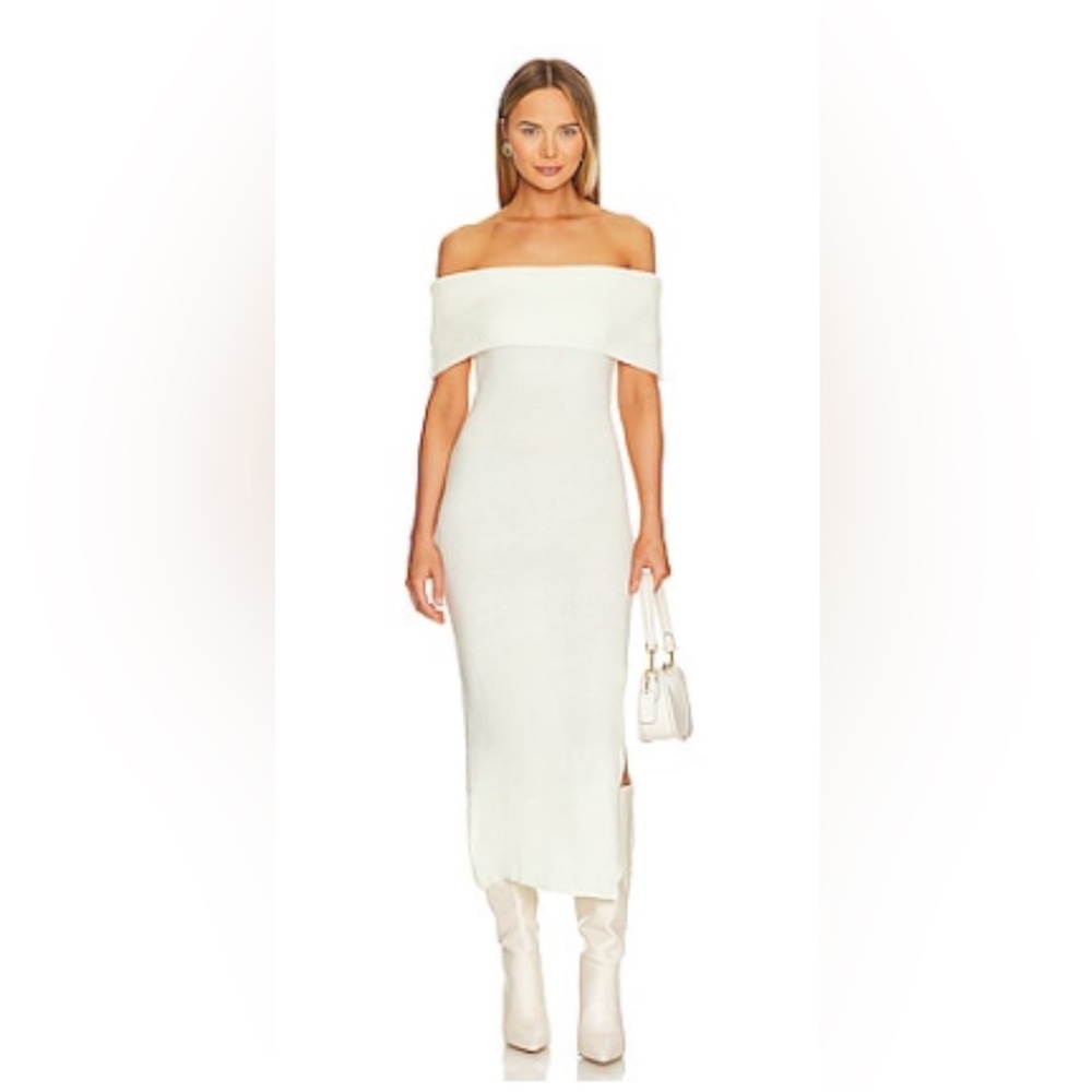 X Revolve Off Shoulder Sweater Midi Dress